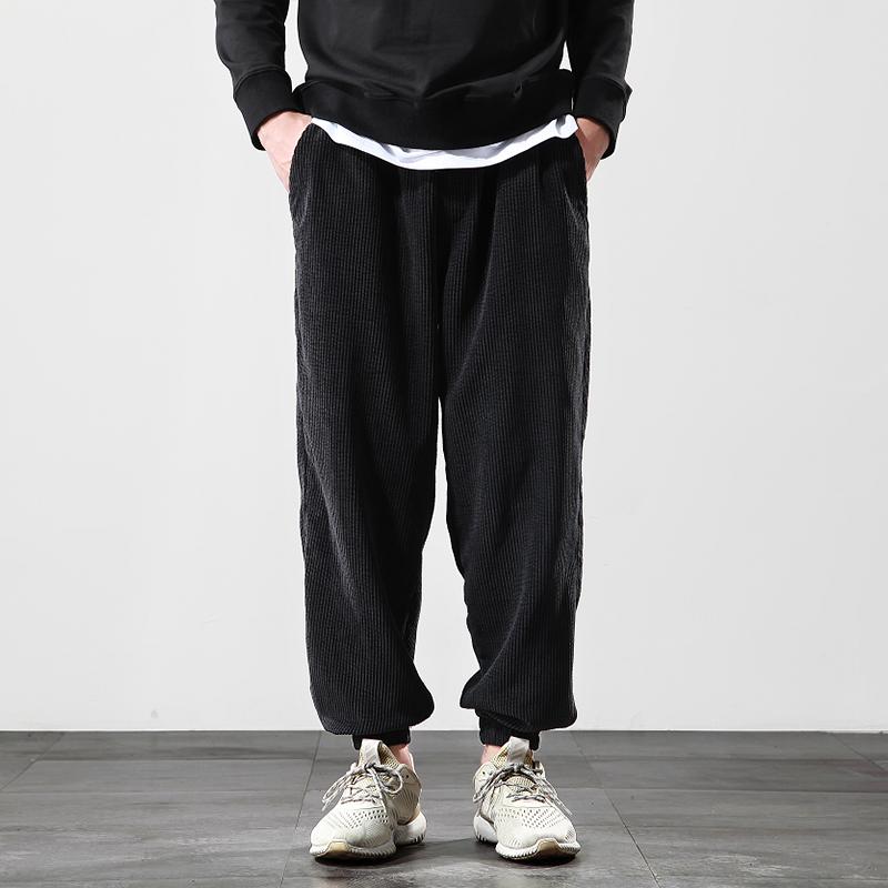 Black Corduroy Joggers