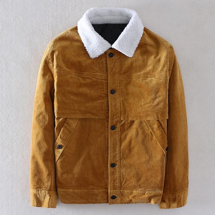 Corduroy Jacket With Borg Collar