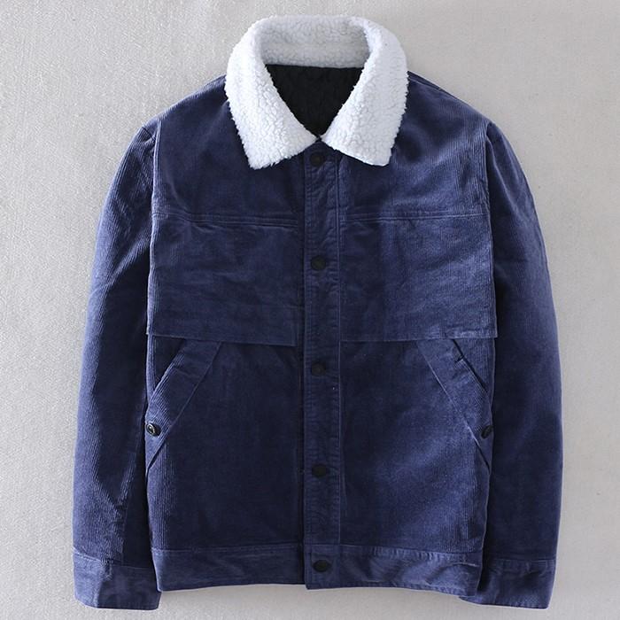 Corduroy Jacket With Borg Collar