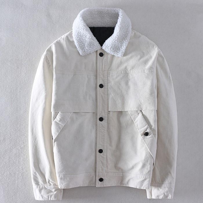 Corduroy Jacket With Borg Collar