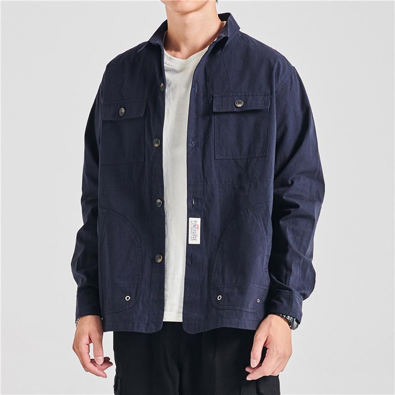 Casual marineblauw overhemdjack