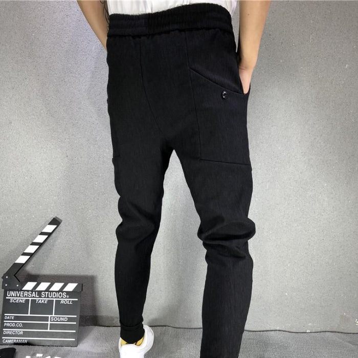 Pure Black Casual Pants
