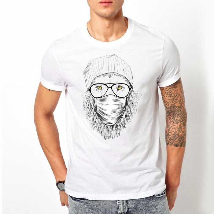 Camiseta con diseño de león enmascarado