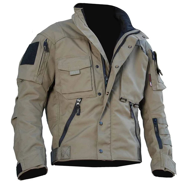 Men's Durable All-Terrain Tactical Jacket with Articulated Padding