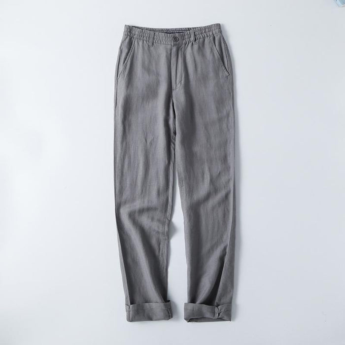 Drawstring Linen Blend Pants