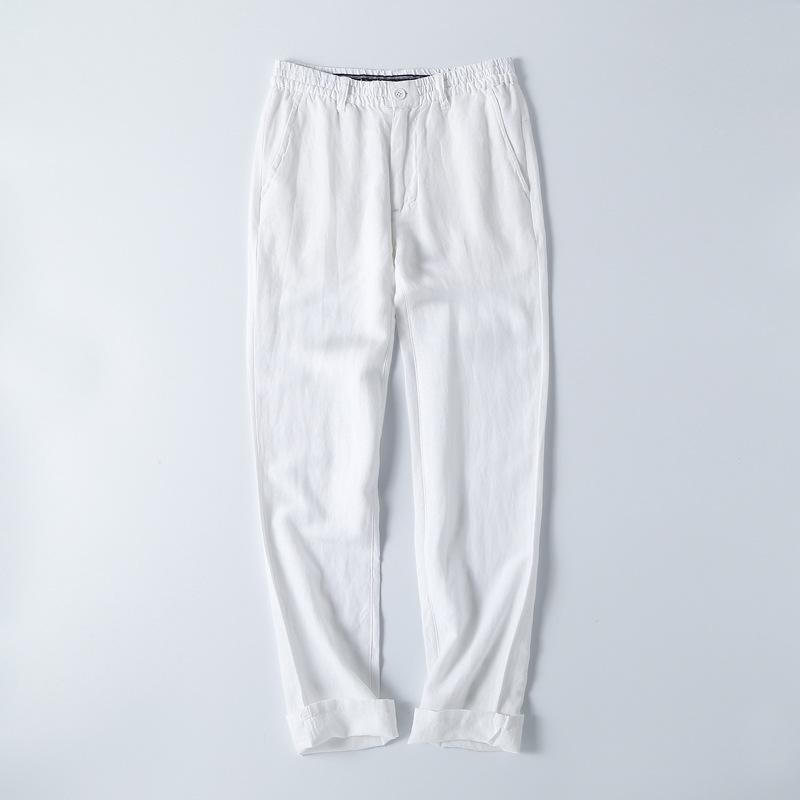 Drawstring Linen Blend Pants