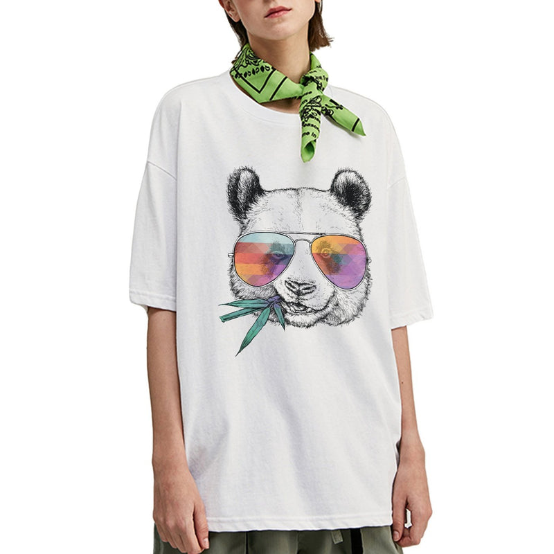 Oversized T-shirt met kauwende Panda