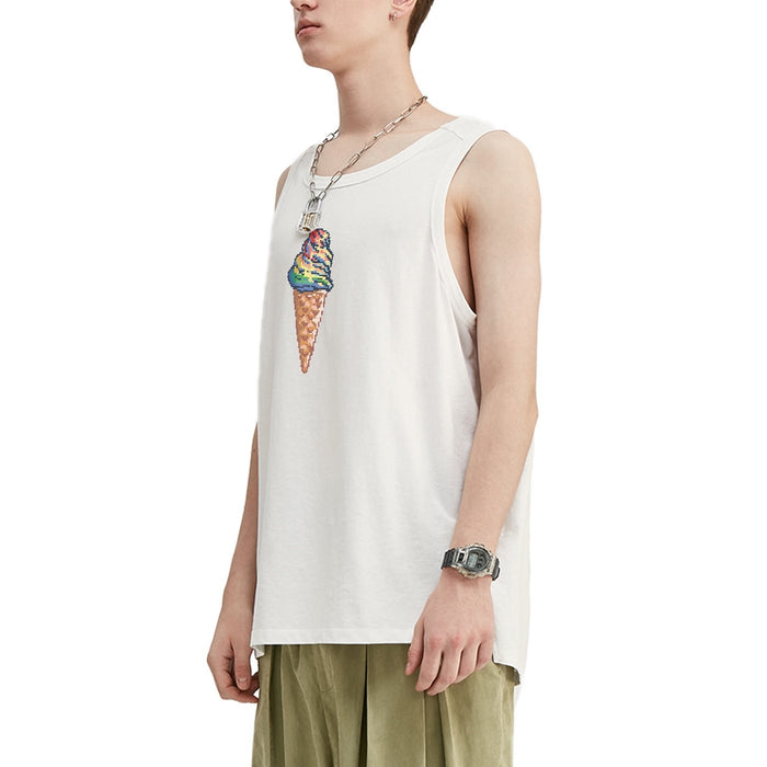 Camiseta sin mangas extragrande Unicream pixelada