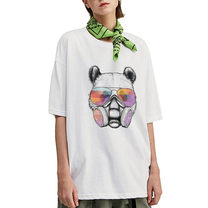Oversized T-shirt met gemaskerde panda