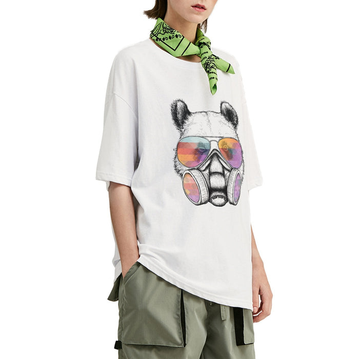 Oversized T-shirt met gemaskerde panda