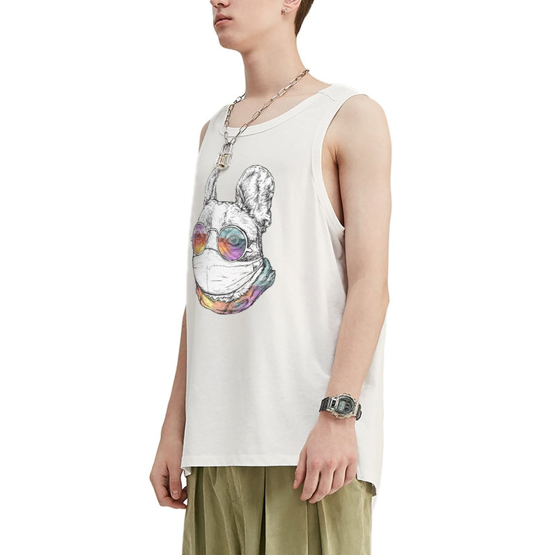 Masked French Bulldog Oversized Tank Top