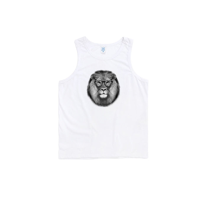 Camiseta sin mangas extragrande con león hipster