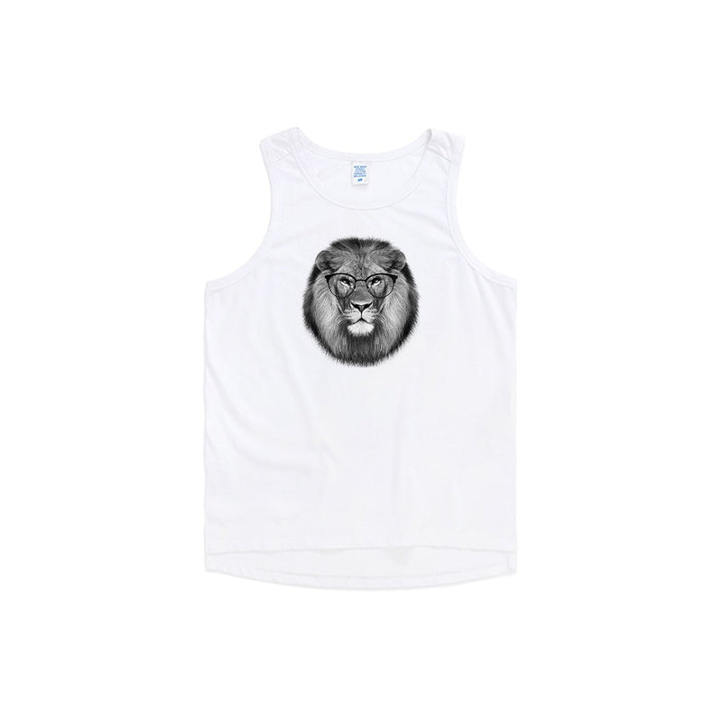 Round Glasses Lion Oversized Tank Top