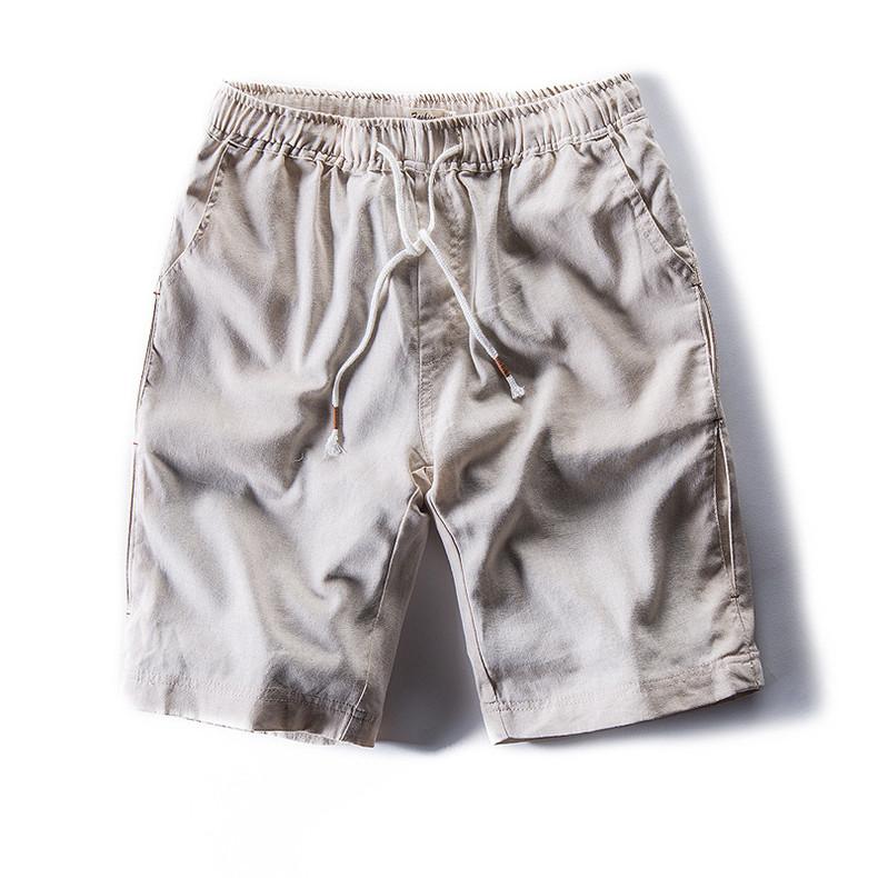 Casual shorts van linnenmix met trekkoord