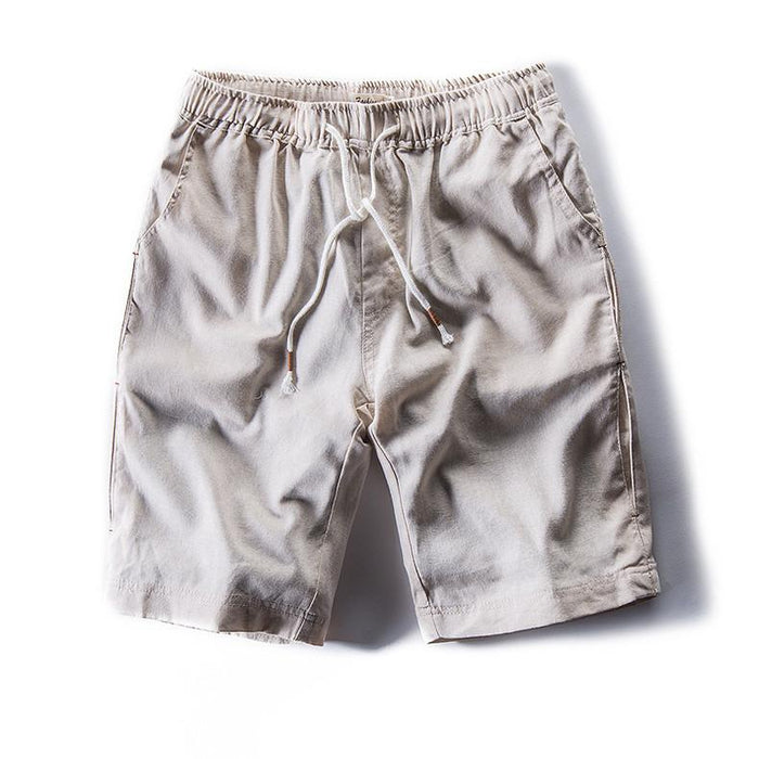Casual Drawstring Linen Blend Shorts