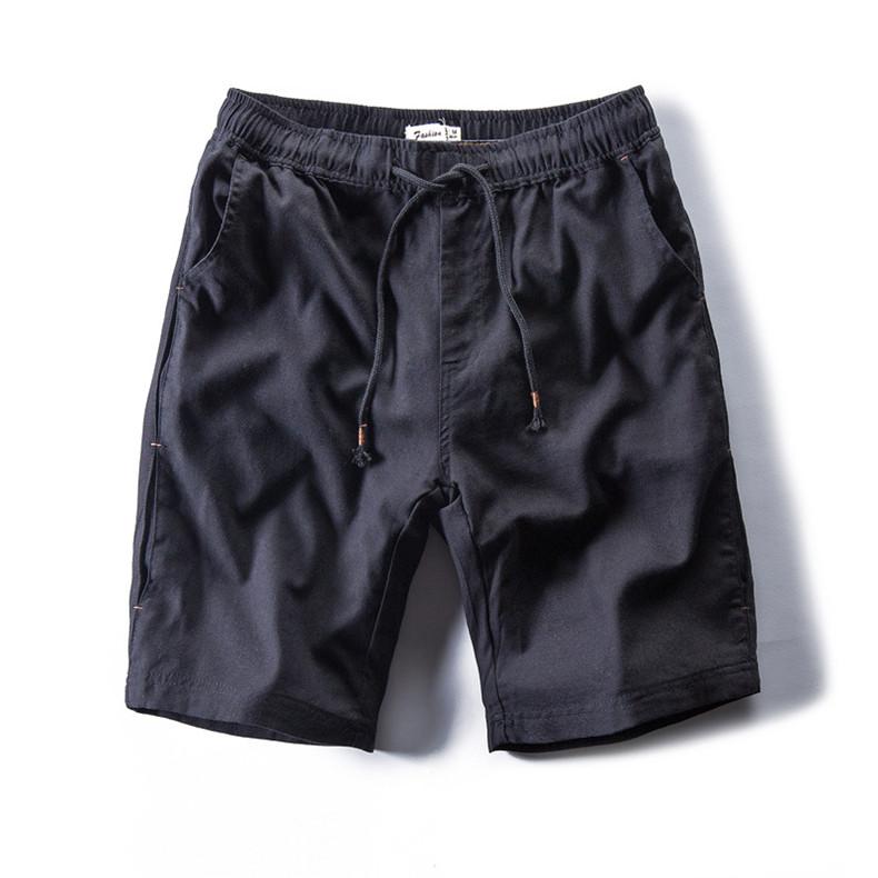 Casual shorts van linnenmix met trekkoord