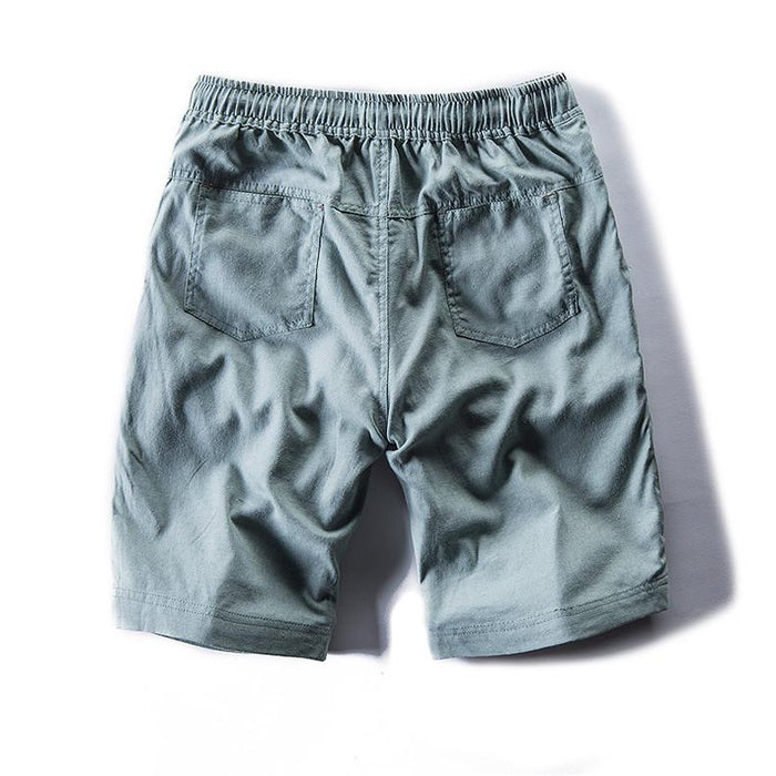Casual shorts van linnenmix met trekkoord