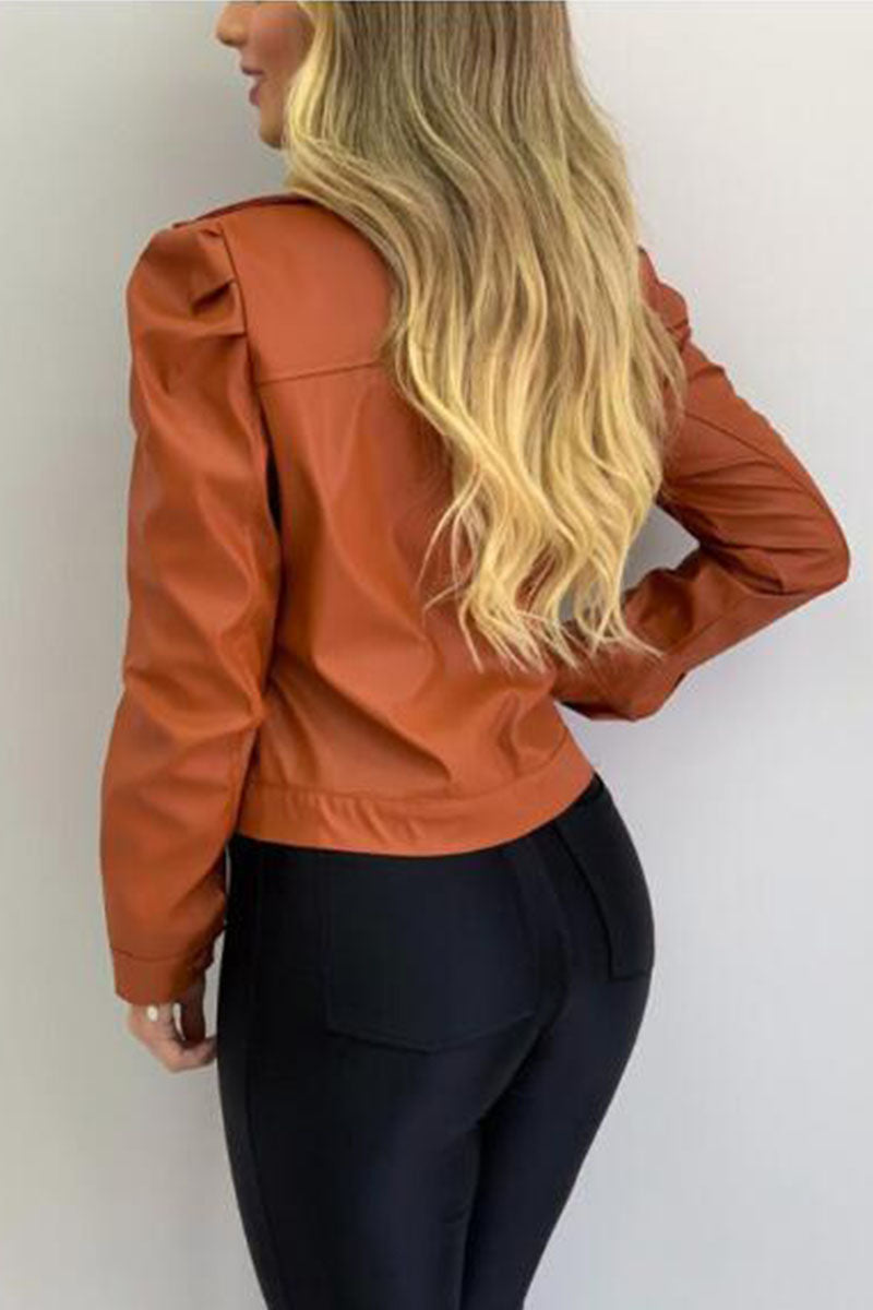 Mode Straat Klassiek Effen Patchwork Kraag Bovenkleding (6 kleuren)