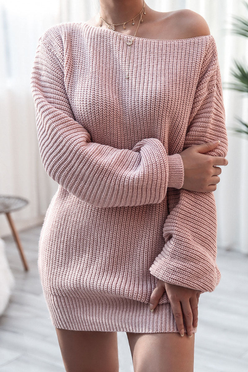 Fashion Casual & Stylish Classic Solid Bateau Neck Straight Dresses — Agloryz