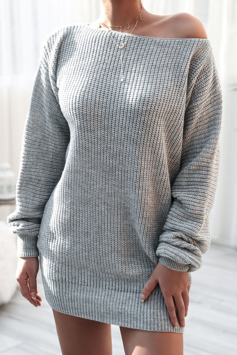 Fashion Casual & Stylish Classic Solid Bateau Neck Straight Dresses