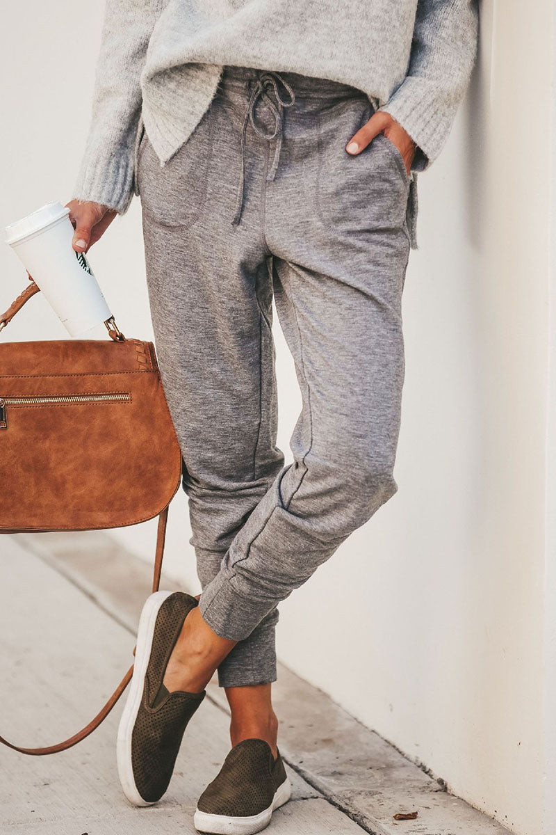 Fashion Street Classic Solid Pants Harlan Mid Waist Pencil Bottoms