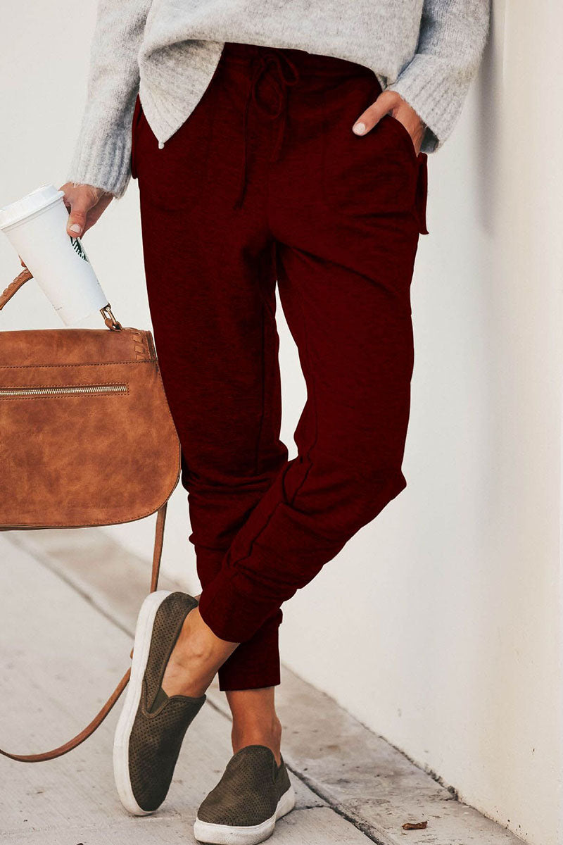 Fashion Street Classic Solid Pants Harlan Mid Waist Pencil Bottoms