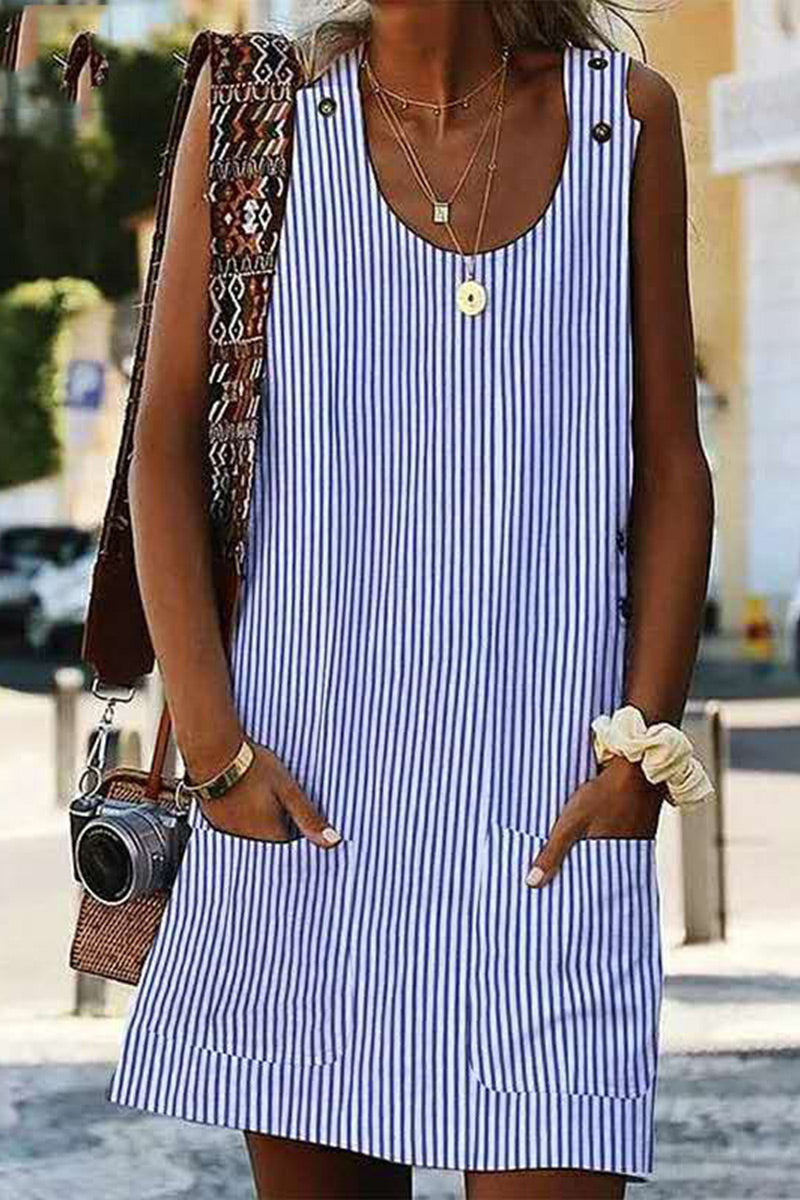 Turn Heads with Striped Patchwork A-Line Dresses (Choose from 4 Colors)