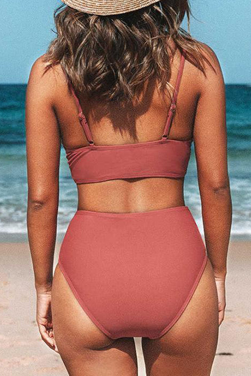 Fashion Simplicity Classic Solid Split Joint Swimwears