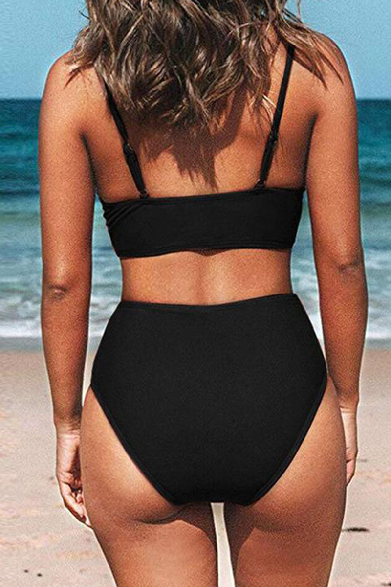 Fashion Simplicity Classic Solid Split Joint Swimwears