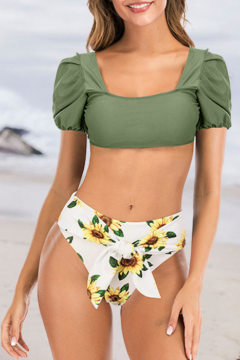 Fashion Vacation Classic Solid Patchwork Swimwears