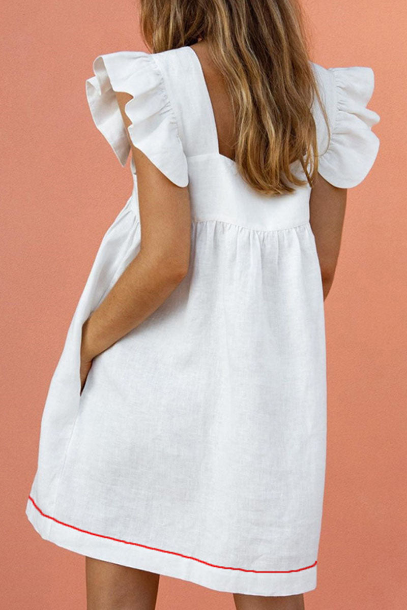 Fashion Casual & Stylish Print Split Joint Square Collar Princess Dresses