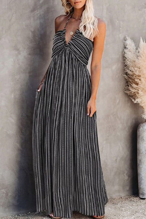 Printed Perfection: V-Neck Maxi Dresses for Street Fashion