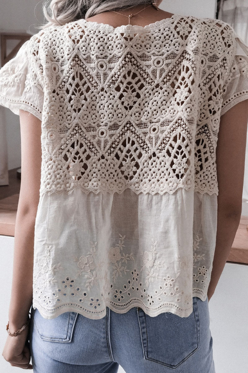 Moda Casual y elegante Clásico Sólido Patchwork Cuello en V Tops