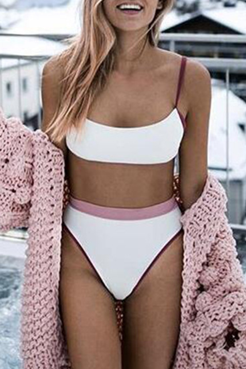 Vacation Patchwork Contrast Swimwears