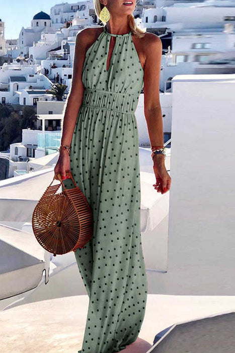 Boheemse print patchwork halter geplooide jurken (4 kleuren)