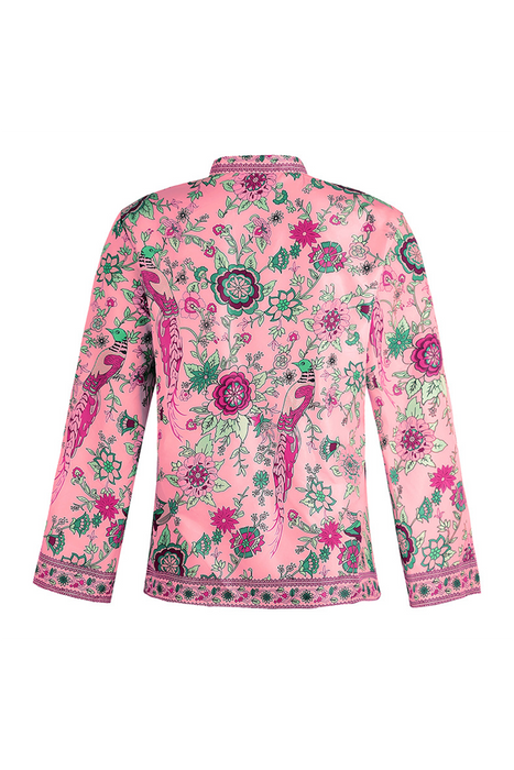 Street Print Patchwork Buttons Mandarin Collar Blouses - A Must-Have Addition