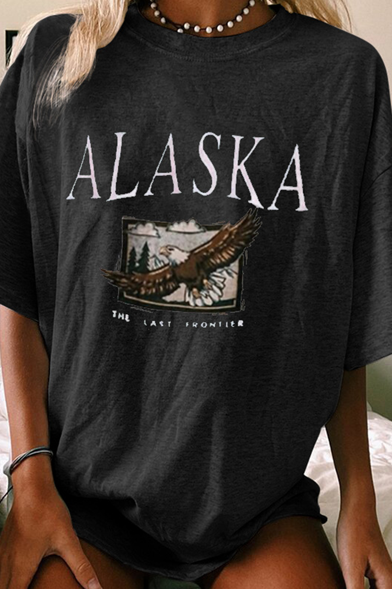 Casual & Stylish Letter Print Basic O Neck T-shirts