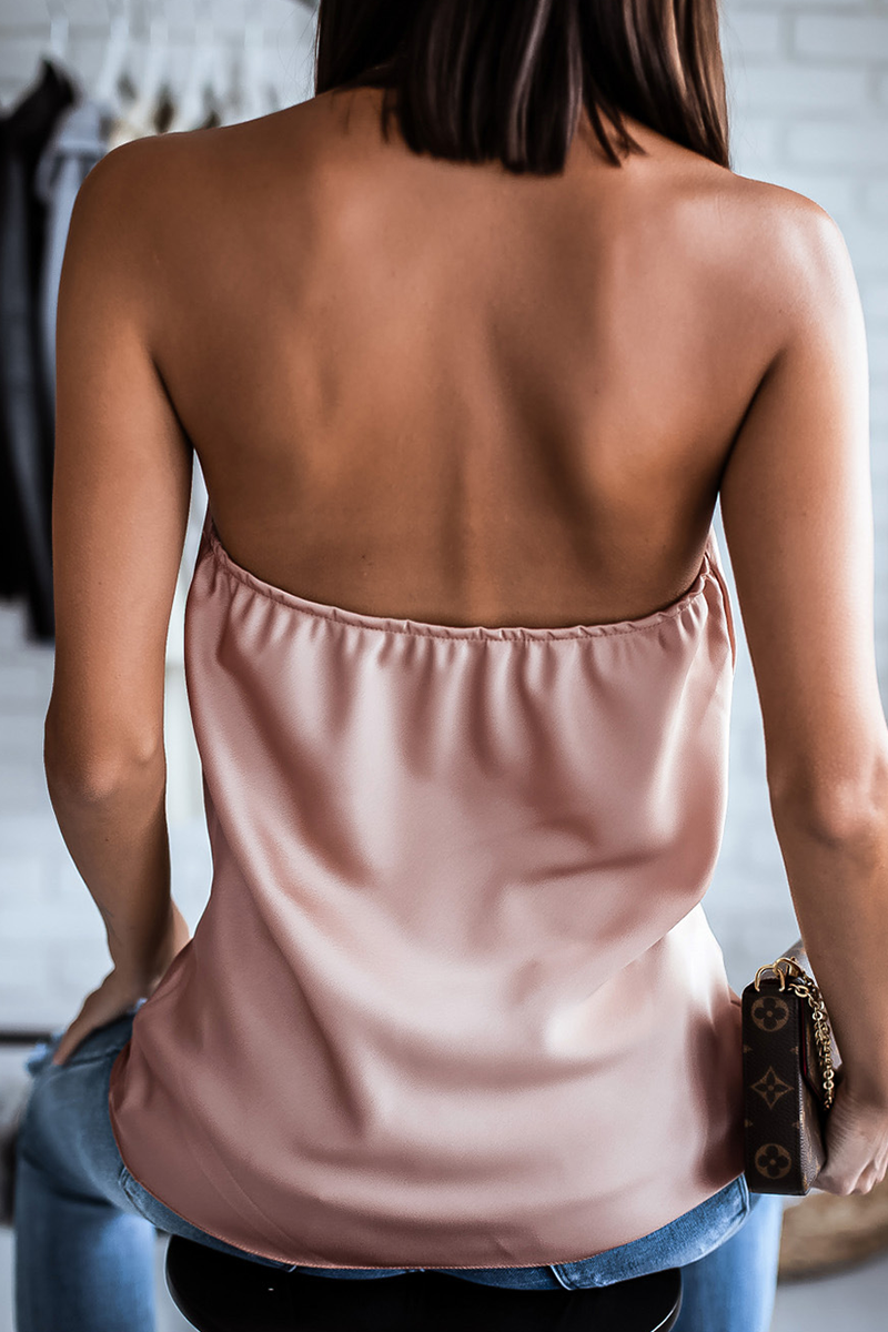 Fashion Classic Solid Chains Halter Tops(8 Colors)