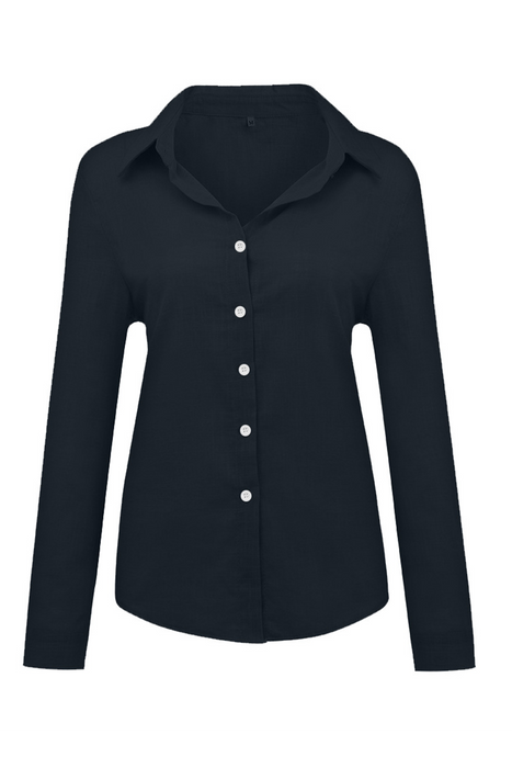 Casual & Stylish Classic Solid Buckle Shirt Collar Blouses(4 Colors)