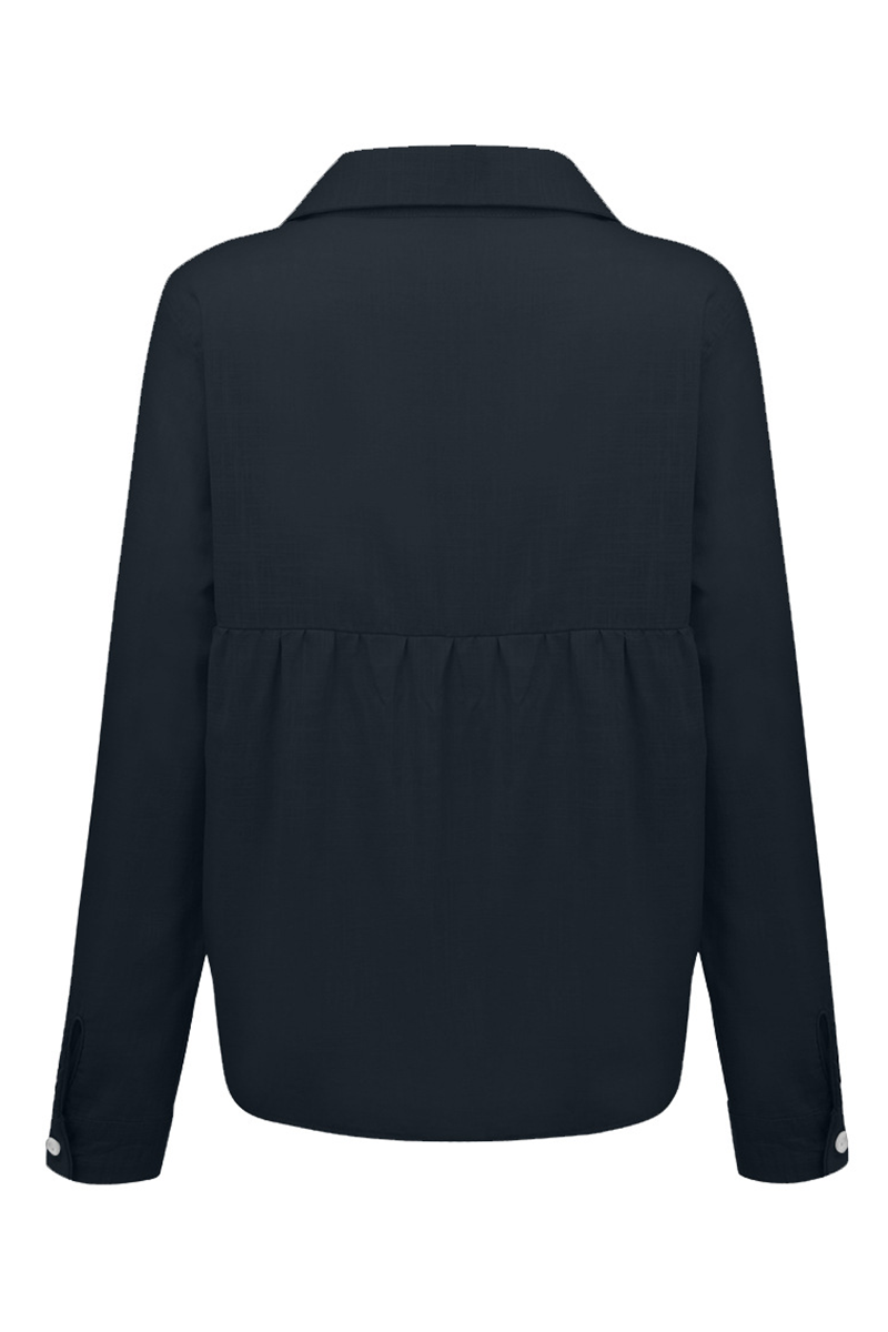 Casual & Stylish Classic Solid Buckle Shirt Collar Blouses(4 Colors)