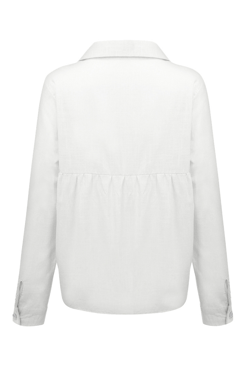 Casual & Stylish Classic Solid Buckle Shirt Collar Blouses(4 Colors)