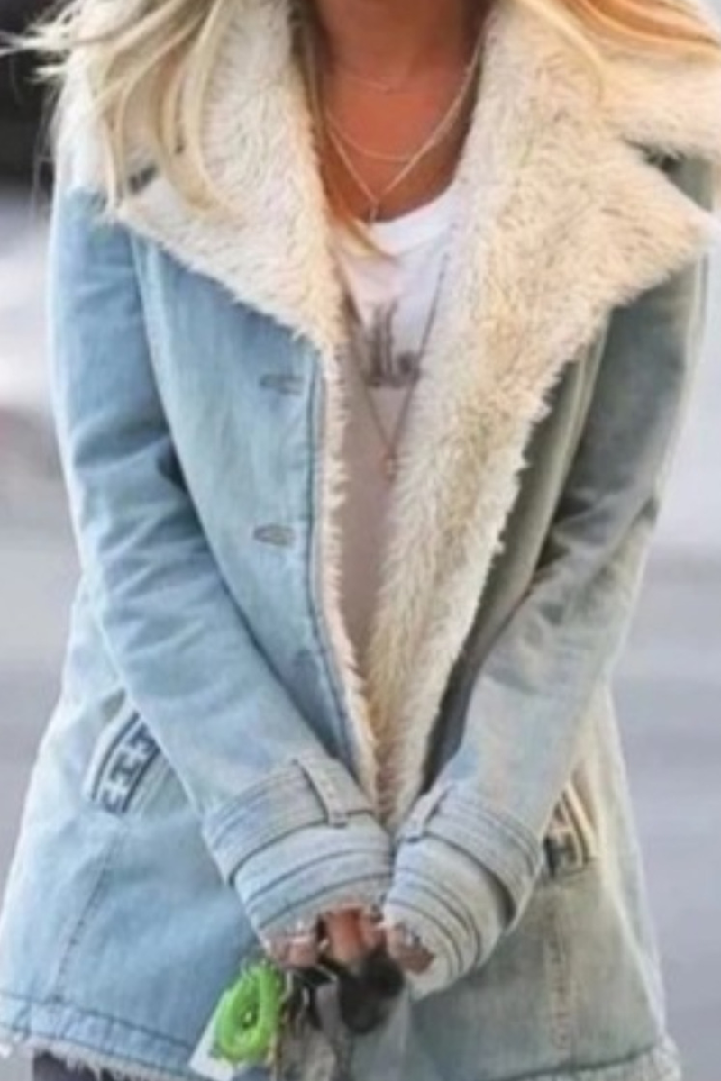 Street Chic: Pocketed Turndown Collar Outerwear with Patchwork (In 7 Colors)