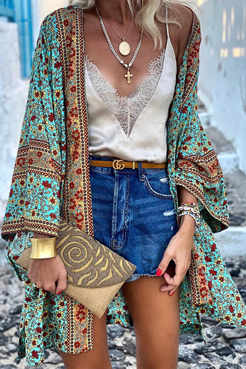 Bohemian Print Basic Outerwear: Stay Stylish on the Street