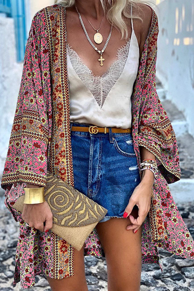 Bohemian Print Basic Outerwear: Stay Stylish on the Street