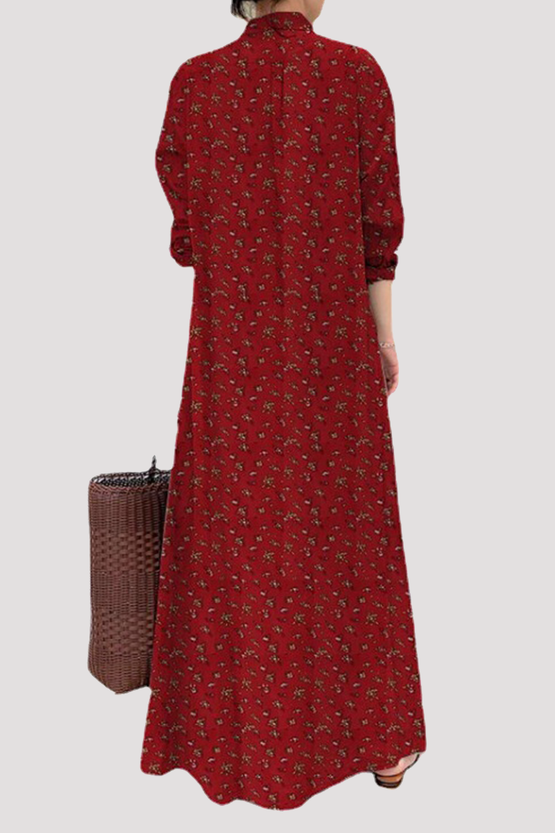 Casual en stijlvolle A-lijnjurken met splitverbinding en kraag