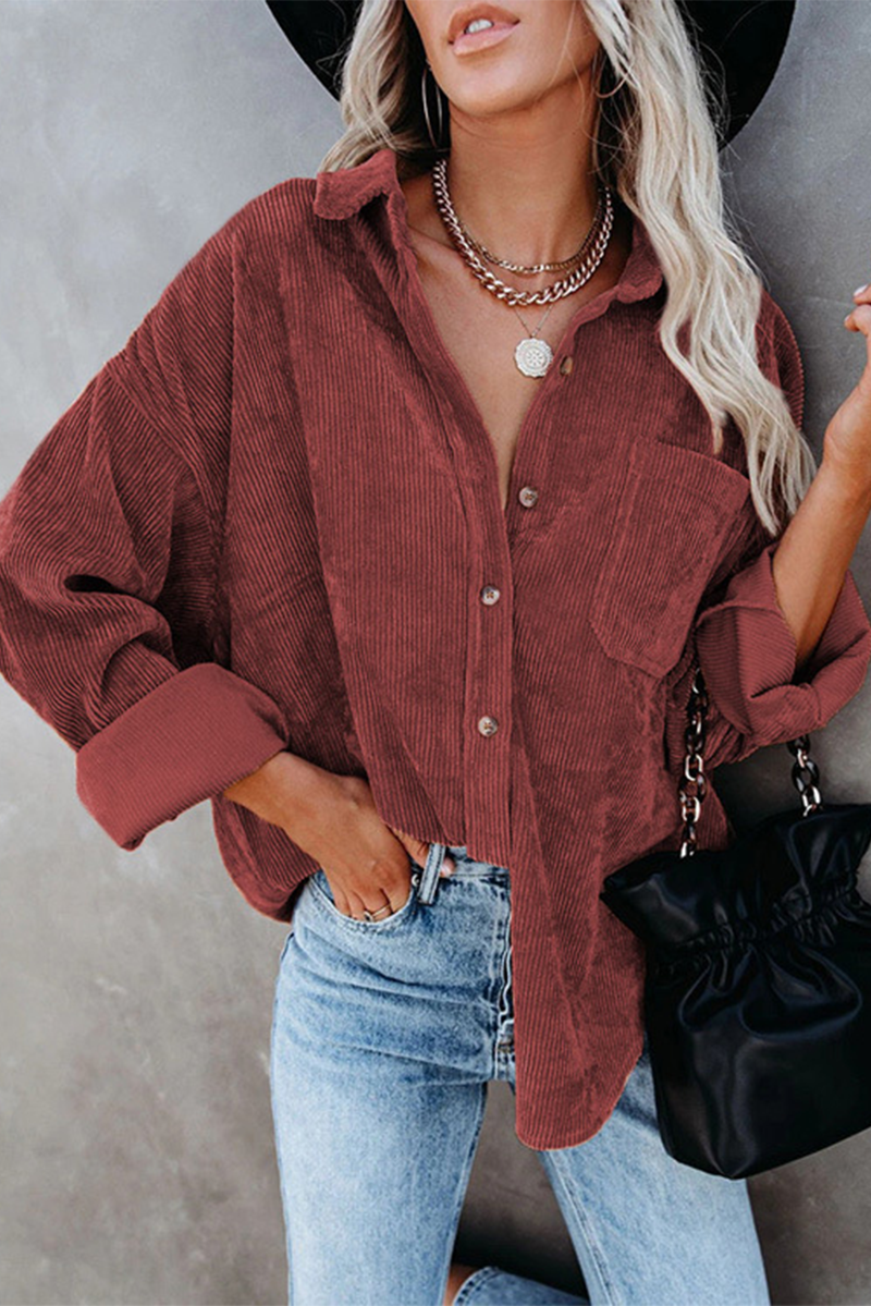 Casual en stijlvolle straat klassieke effen gesp kraag tops (16 kleuren)