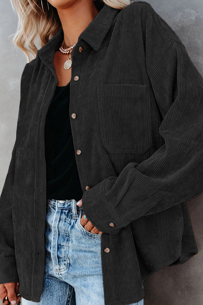 Casual en stijlvolle straat klassieke effen gesp kraag tops (16 kleuren)