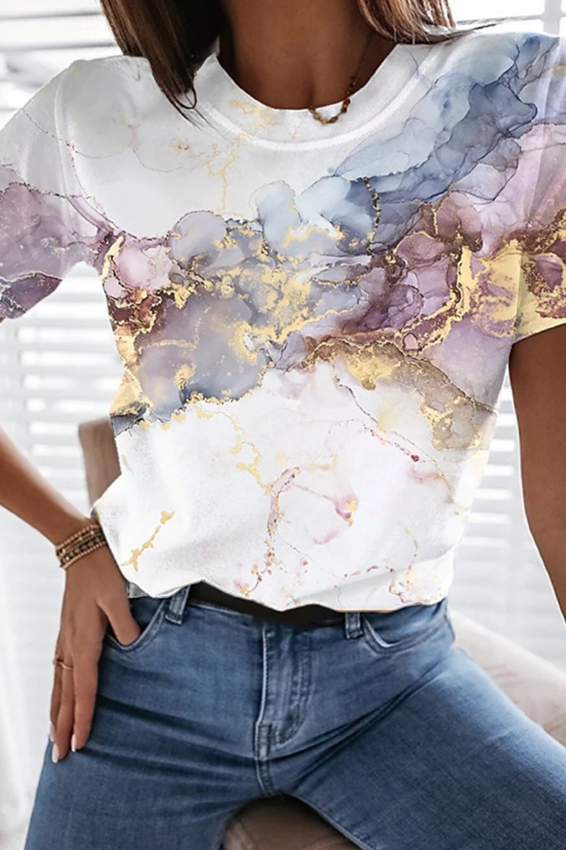 Casual & Stylish Street Print Basic O Neck T-shirts