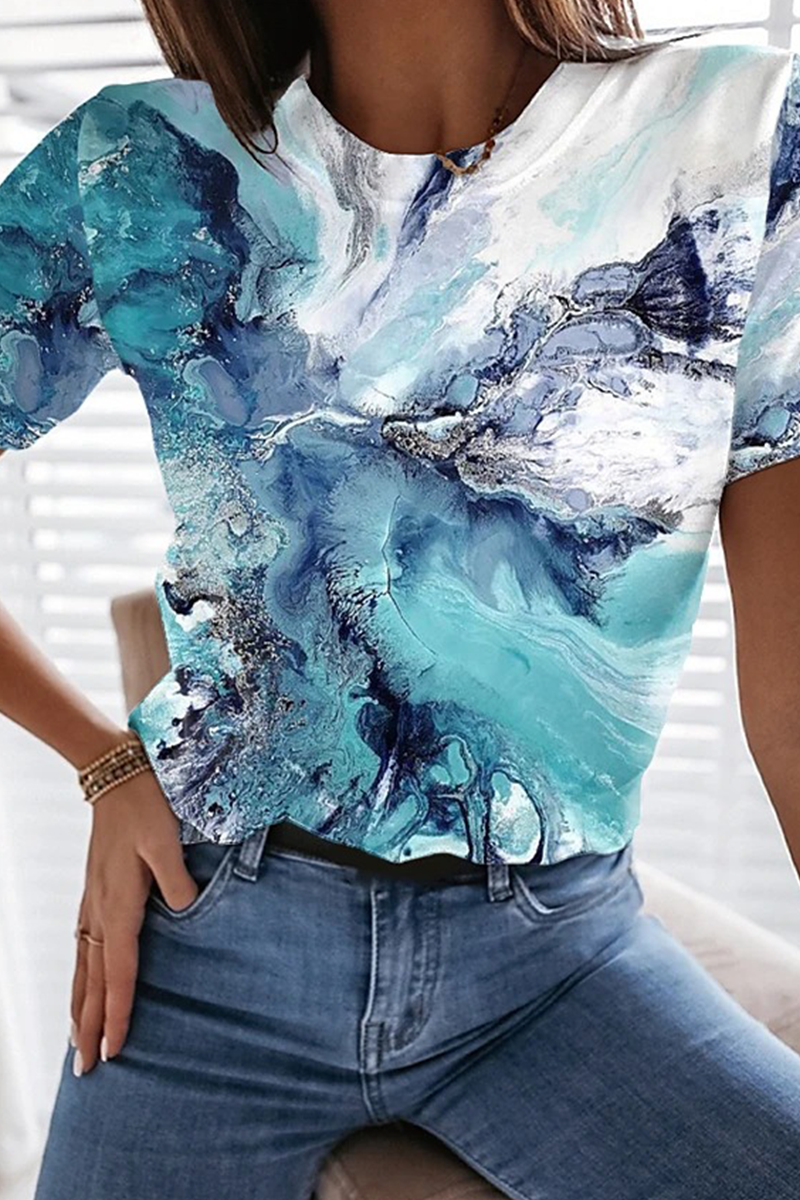 Casual & Stylish Street Print Basic O Neck T-shirts