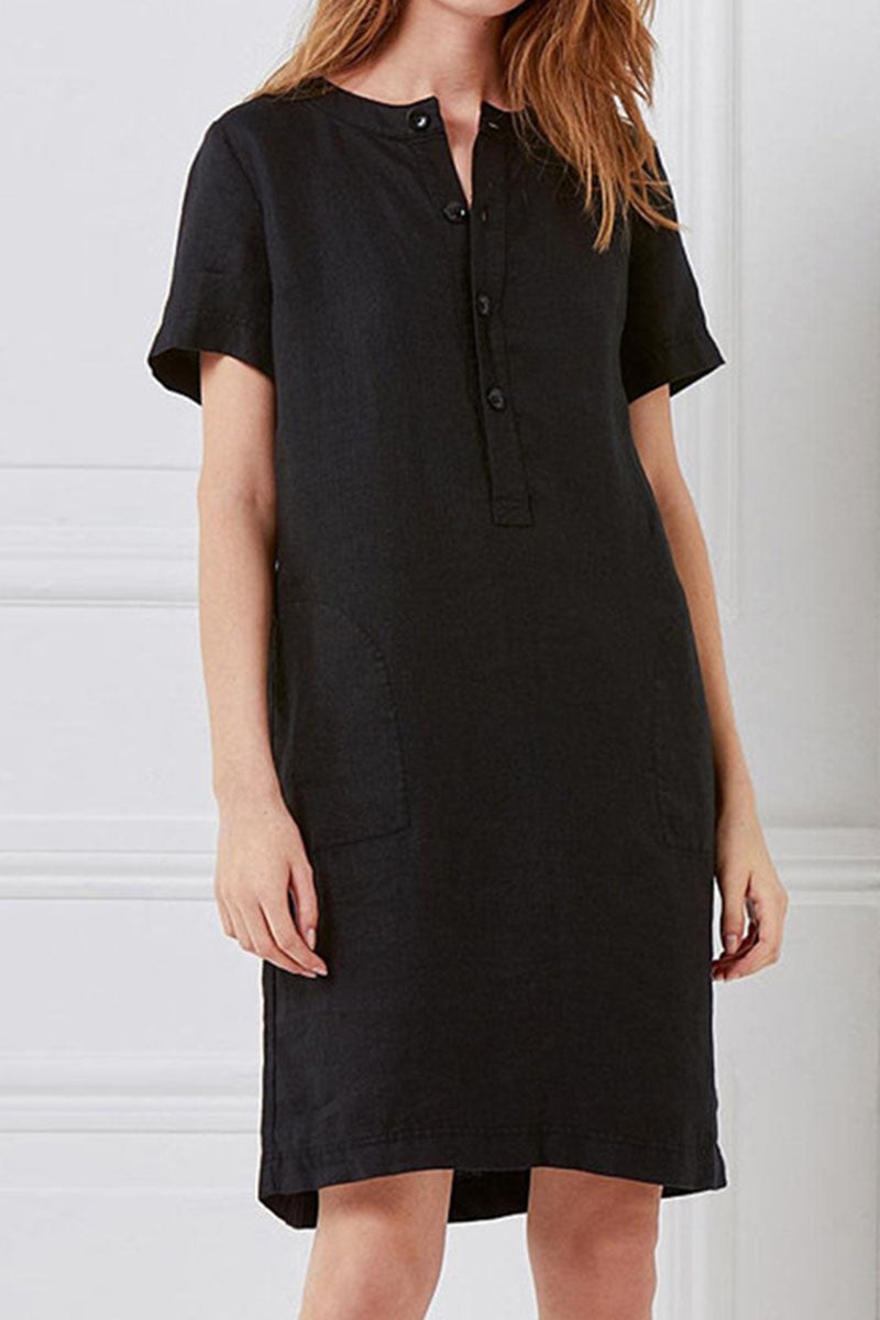 Fashion Casual & Stylish Classic Solid Patchwork O Neck A Line Dresses(4 Colors)